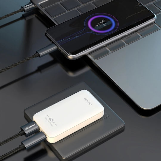 Dudao Φορτιστής Χωρίς Καλώδιο GaN με Θύρα USB-A και Θύρα USB-C 65W Power Delivery Λευκός (A65Q)