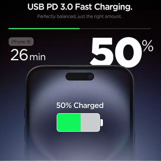 Spigen Зарядно без кабел с USB-C порт 20W Power Delivery Бял (EE201EU)