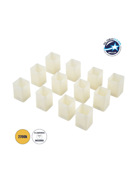 GloboStar Candle Decorative Lamp Wax Polish White 12pcs