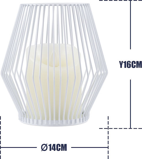 GloboStar Διακοσμητικό Φωτιστικό Cadle LED Θερμό Λευκό 2700K Κερί 14x14x16εκ.