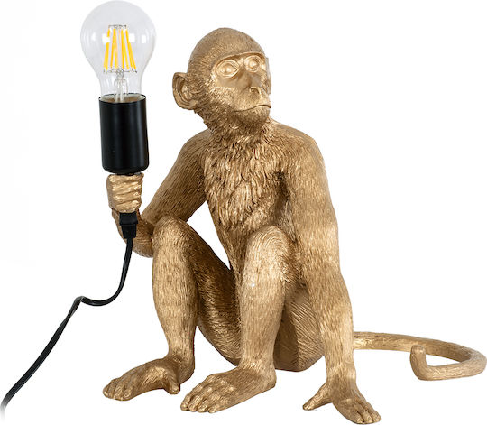 GloboStar Apes Decorative Lamp Figure with Socket for Bulb E27 Gold