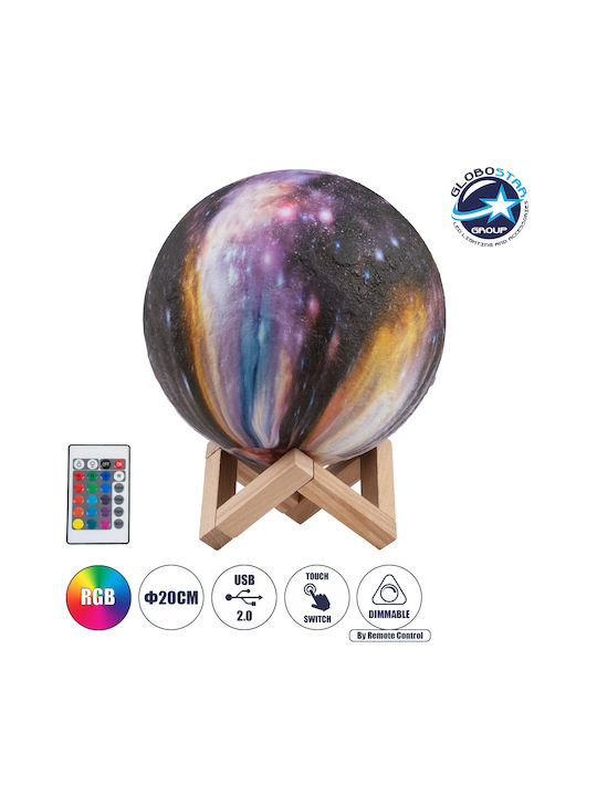 GloboStar Διακοσμητικό Φωτιστικό Kaotica LED RGB Moon Light 20x20x25εκ.