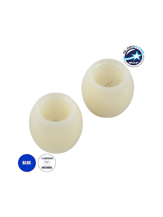 GloboStar Διακοσμητικό Φωτιστικό CANDLE LED Κερί 2τμχ 6x5εκ.