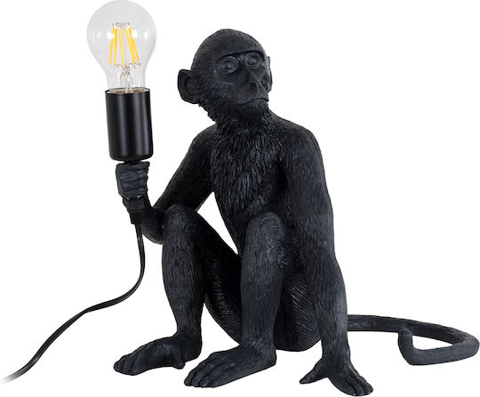 GloboStar Apes Lustră Decorativă Figura cu Soclu pentru Bec E27 Negru