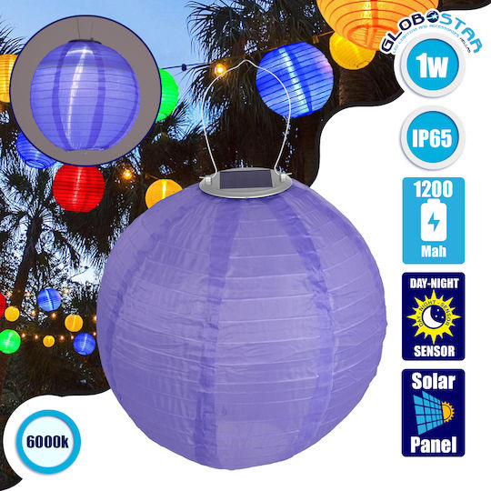 GloboStar Hängend Solarleuchte Ampel 1W 100lm Kaltweiß 6000K mit Fotokontakt IP65