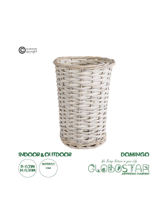 GloboStar Artificial Garden Domingo Planter Wooden White with Stand 21x21x30cm.