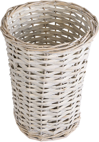 GloboStar Artificial Garden Domingo Κασπώ Ξύλινο Λευκό με Βάση 21x21x30εκ.