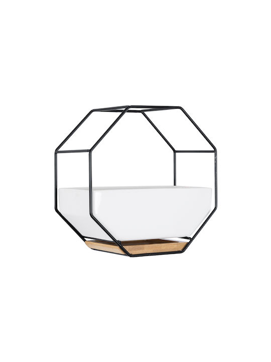 GloboStar Artificial Garden Bianco Hängend Übertopf Keramik Weiß 18x10x18εκ.