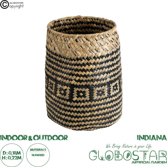 GloboStar Κασπώ Rattan Καφέ 18x18x22εκ.