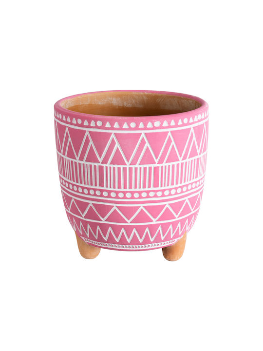 GloboStar Planter Ceramic Pink with Stand 16x16x16cm.