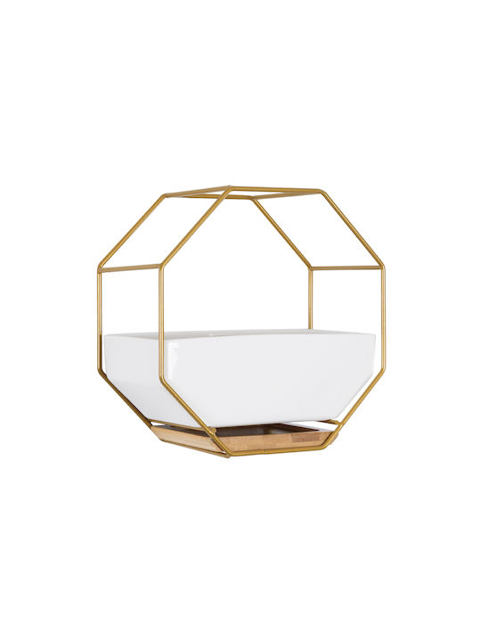 GloboStar Hanging Planter Ceramic White 18x10x18cm.