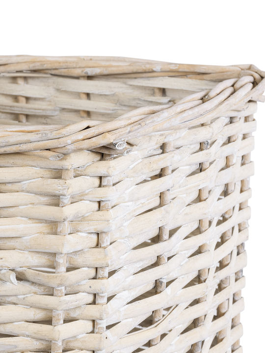 GloboStar Kyoto Planter Wooden White with Stand 22x22x25cm.