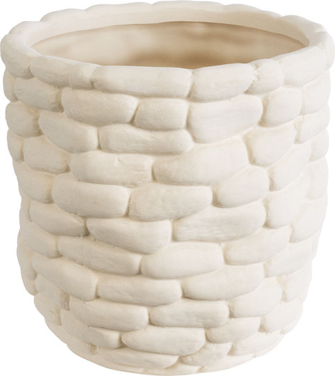 GloboStar Planter Ceramic White with Stand 15.5x15.5x15cm.