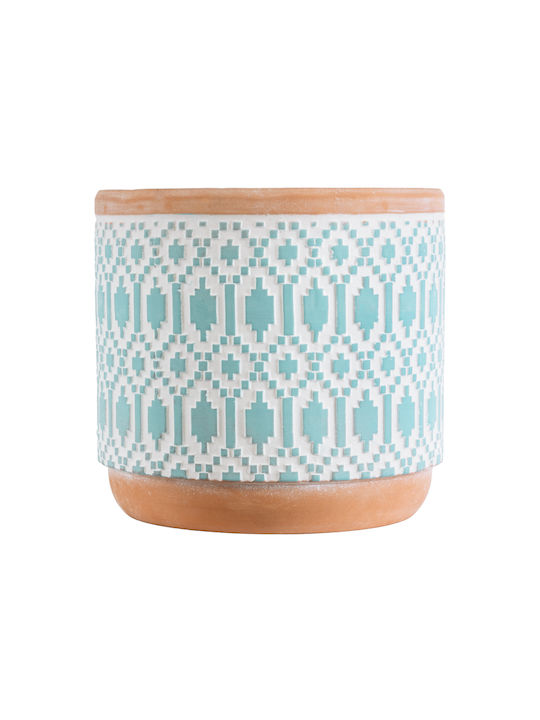 GloboStar Artificial Garden Delhi Planter Ceramic Light Blue 14.5x14.5x13cm.