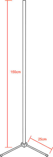 GloboStar LED Floor Lamp H150cm. with Adjustable White Light 130lm Black