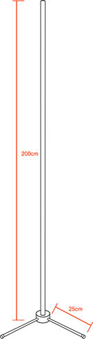GloboStar LED Floor Lamp H200xW3cm. with Cool White Light 140lm Black