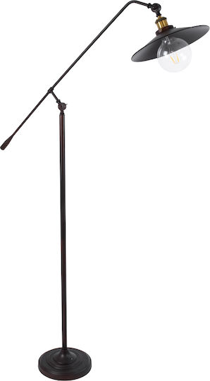 GloboStar Silene Vintage Floor Lamp H194xW27cm. with Socket for Bulb E27 Brown