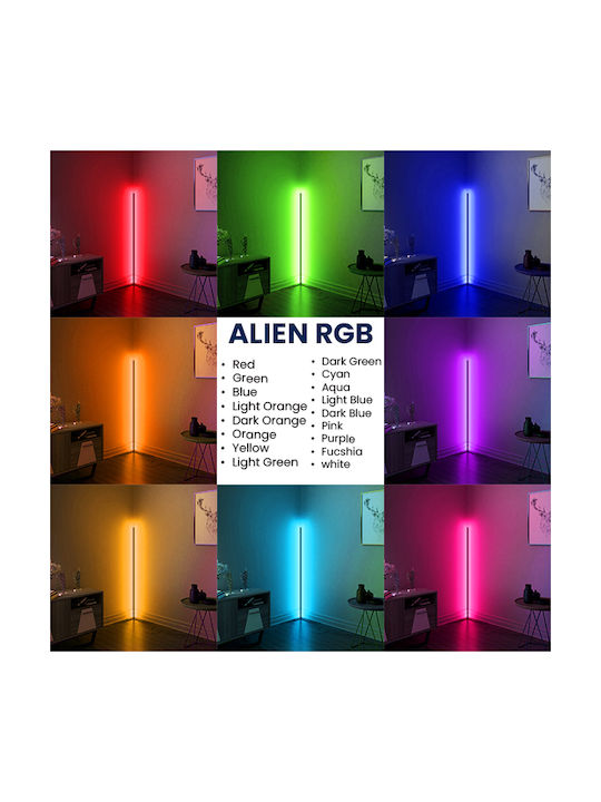 GloboStar LED Floor Lamp H150xW3cm. with RGB Light 100lm Black