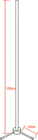 GloboStar LED Floor Lamp H150xW3cm. with RGB Light 100lm Black