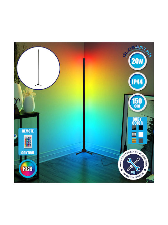 GloboStar LED Floor Lamp H150xW3cm. with RGB Light 100lm Black
