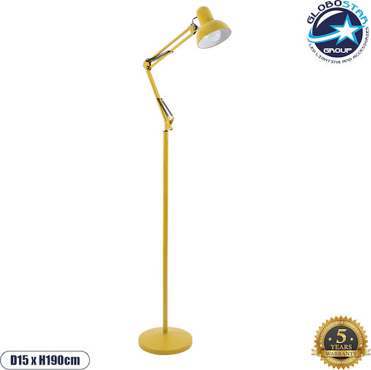 GloboStar Audrey Vintage Lampa de podea Î190xL15cm. cu Soclu pentru Bec E27 Galben