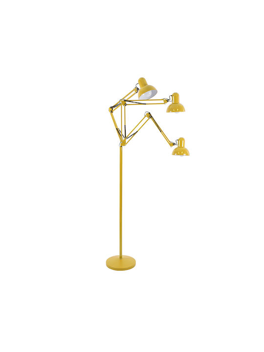 GloboStar Audrey Vintage Stehleuchte H190xB15cm. mit Fassung für Lampe E27 Gelb