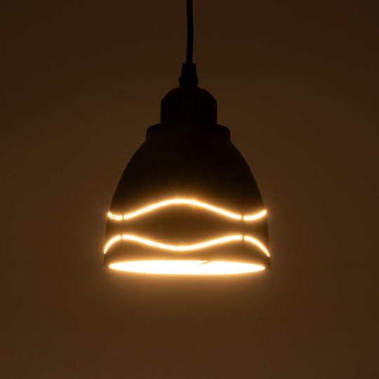 GloboStar Laguna Pendant Light Black Bell with Socket E27 12.5x12.5cm