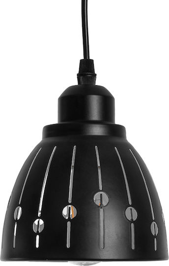 GloboStar Hunton Pendant Light Black Bell with Socket E27 12.5x12.5cm