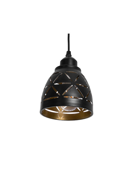 GloboStar Coolie Pendant Light Black Bell with Socket E27 13x13cm