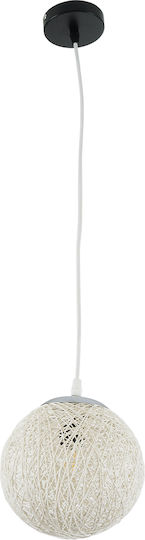 GloboStar Rattan Lustră Alb cu Dulie E27 22x22x20cm.
