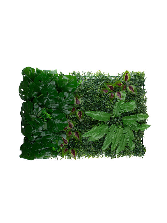GloboStar Artificial Foliage Panel Pixari - Fern - Monstera - Amarantos 60x40cm