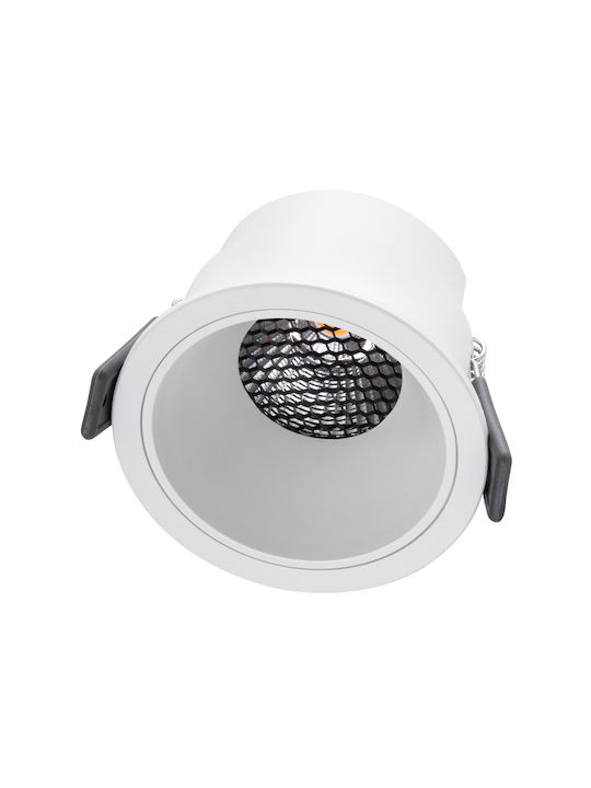 GloboStar Кръгла Металик Вграден Спот с Патрон Вграден LED Бял 8.4x8.4см. 1бр