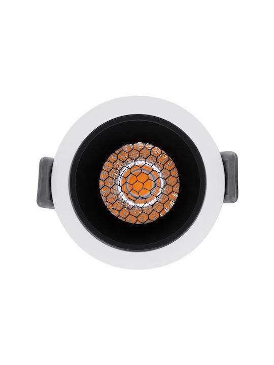 GloboStar Кръгла Металик Вграден Спот с Патрон Вграден LED Бял 6.4x6.4см. 1бр
