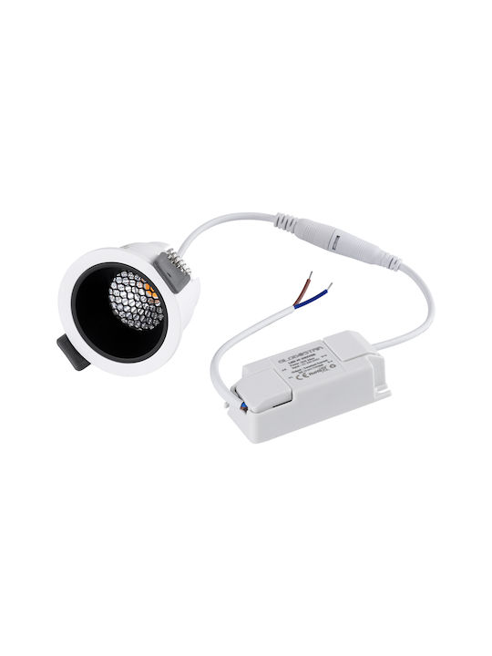 GloboStar Кръгла Металик Вграден Спот с Патрон Вграден LED Бял 6.4x6.4см. 1бр