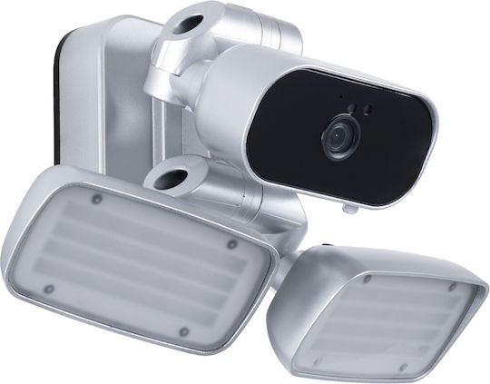 GloboStar 86043 IP Surveillance Camera Wi-Fi Full HD 1080p Waterproof Battery Powered with Two-Way Communication Silver