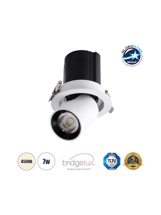GloboStar Virgo-S Einzel LED Natürliches Weiß Spot in Weiß Farbe