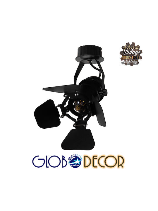 GloboStar Chicago Single Spot with Socket E27 in Black Color