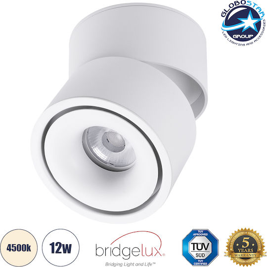GloboStar Omega Единично Спот с Цокъл GU10 в Бял Цвят