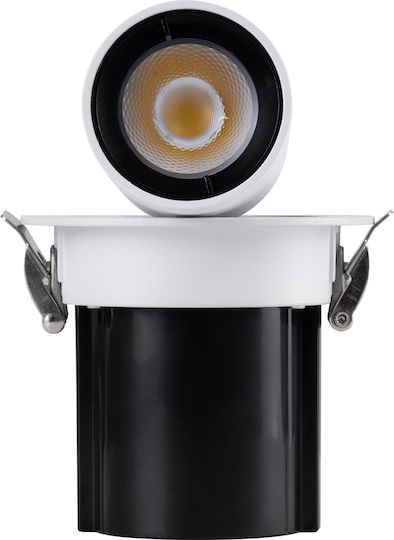 GloboStar Virgo-S Μονό LED Φυσικό Λευκό Σποτ σε Λευκό Χρώμα