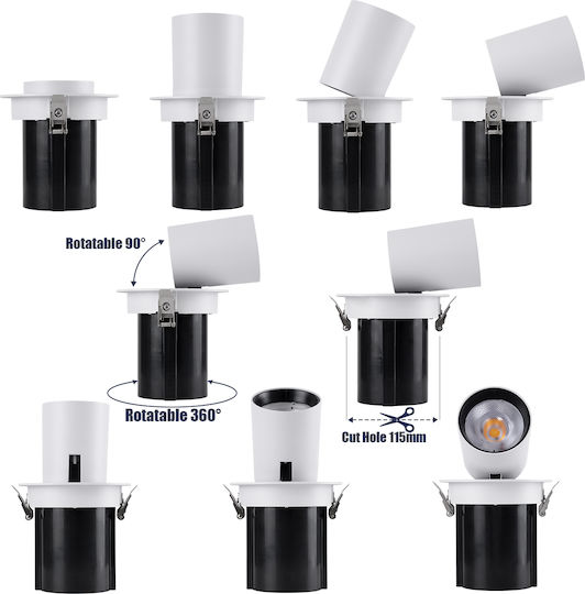 GloboStar Virgo-B Monos LED Alb Natural Spot în Culoare Alb