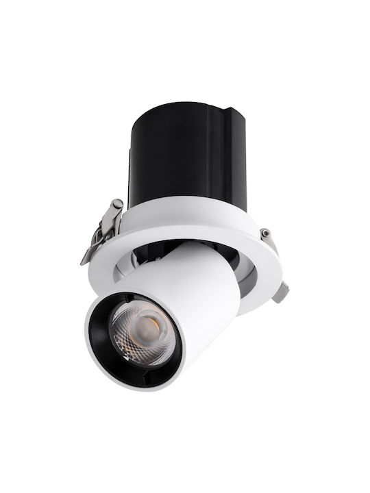 GloboStar Virgo-S Μονό LED Θερμό Λευκό Σποτ σε Λευκό Χρώμα