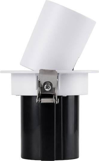 GloboStar Virgo-S Μονό LED Θερμό Λευκό Σποτ σε Λευκό Χρώμα