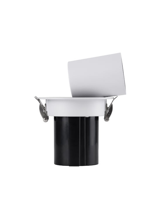 GloboStar Virgo-S Μονό LED Θερμό Λευκό Σποτ σε Λευκό Χρώμα