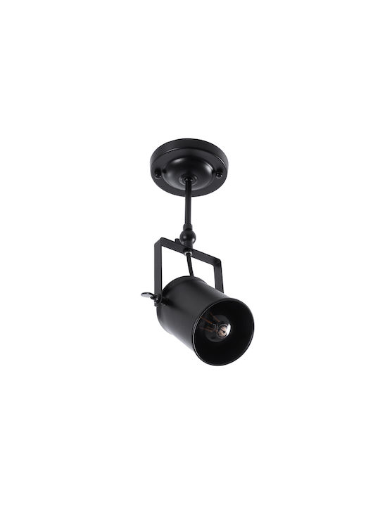GloboStar Industrial Hollywood Single Spot with Socket E27 in Black Color