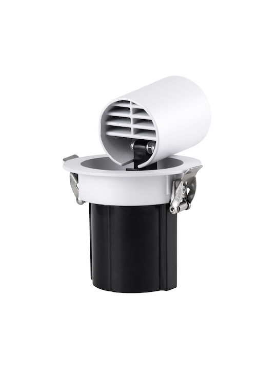 GloboStar Virgo-S Μονό LED Θερμό Λευκό Σποτ σε Λευκό Χρώμα