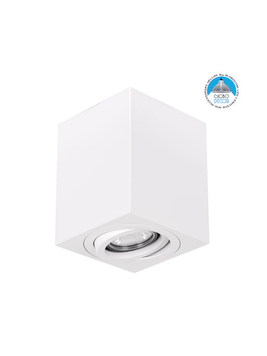 GloboStar AKIRA Square Single Spot with Socket GU10 in White Color