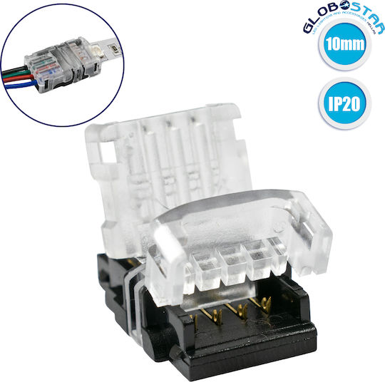 GloboStar Connector for LED Strips Strip To Cable for Connecting 1 RGB LED Strip of Width 10mm & 1 Power Cable 50pcs 70722