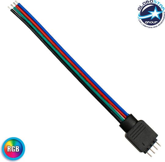 GloboStar Connector for LED Strips RGB with 4 PIN Cable 70725