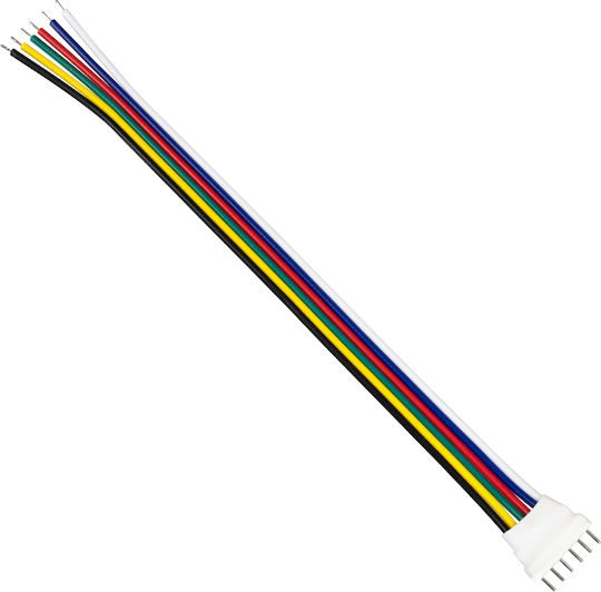 GloboStar Conector pentru benzi LED Cablu de conexiune RGB+CCT cu cablu de 15 cm și 6 pini 70744