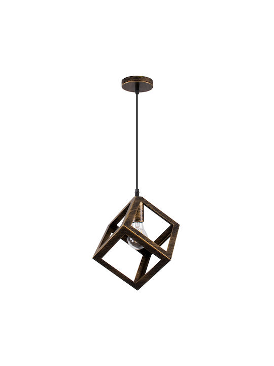 GloboStar Cube Pendant Light Bronze with Socket E27 25cm
